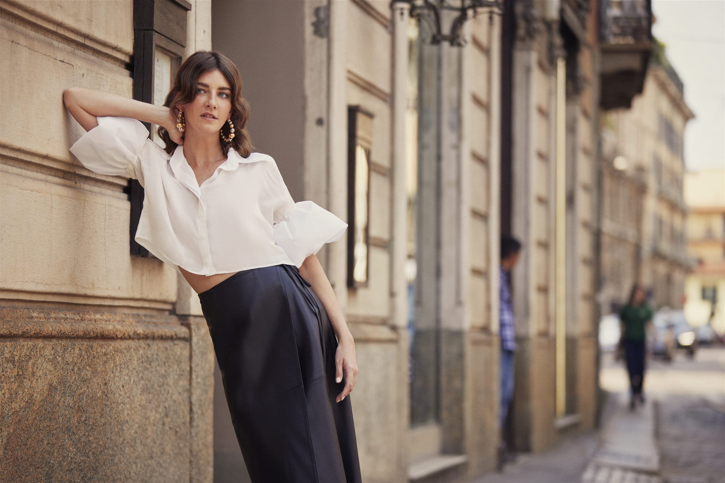 Rua de Milão — arquitetura clássica do quadrilátero da moda